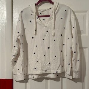 White Star-Patterned Women's Hoodie